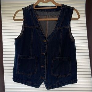 Dark Blue Denim Vest